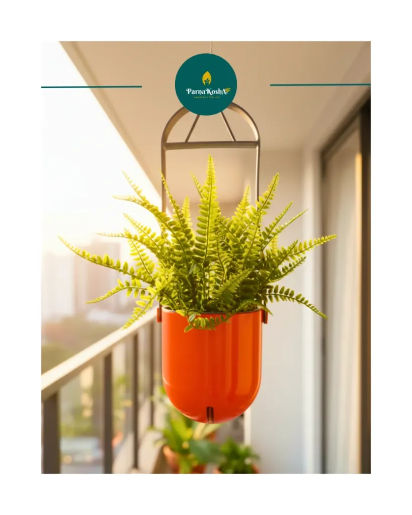 Sphere Hanging Self Watering Planter (Orange)