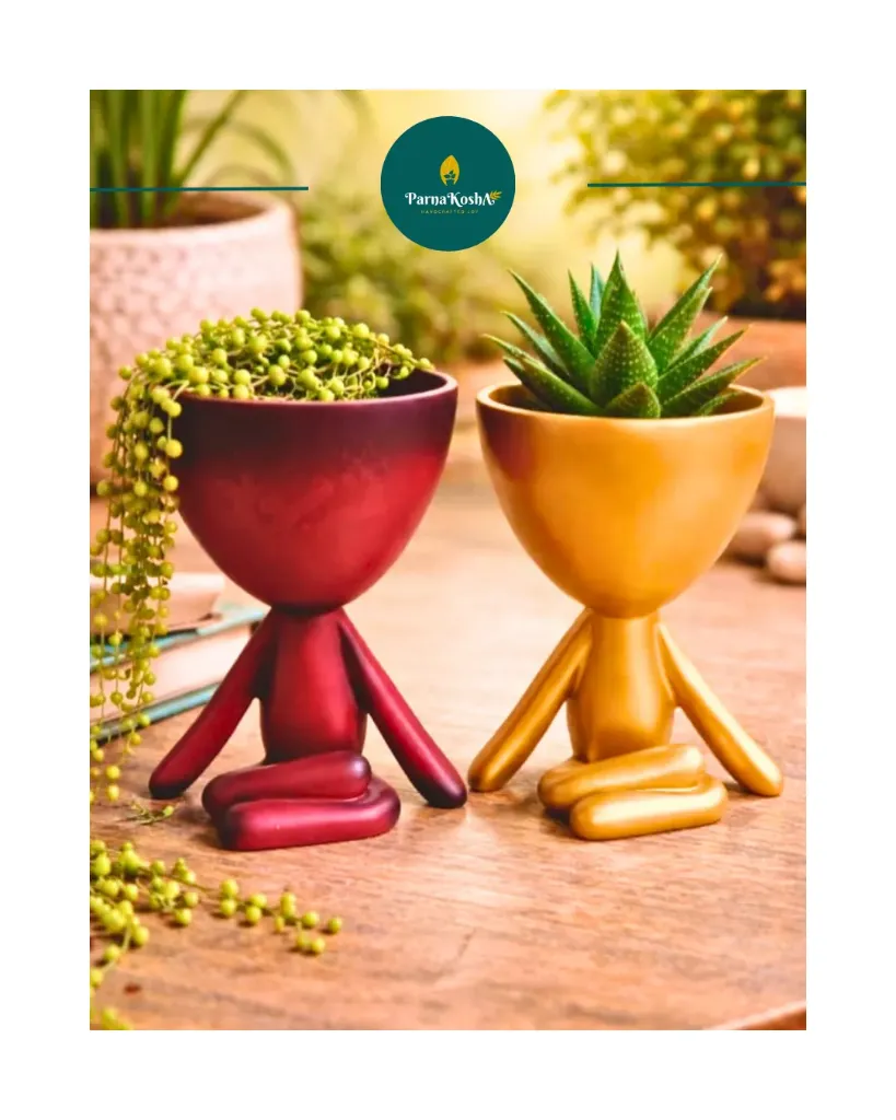 Yoga Pot Resin Planter 2 pc. Set