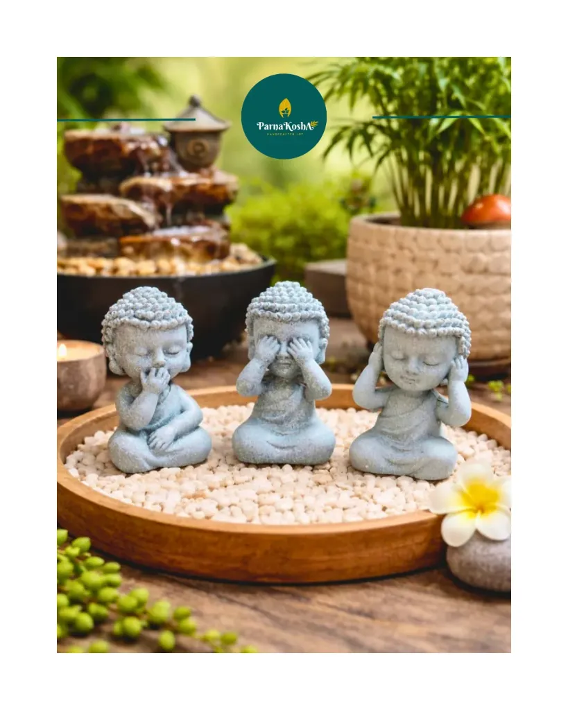 Baby Monk Buddha Statues 3 pc. set